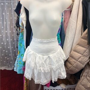 Y2K White Tiered Lace Mini Skort